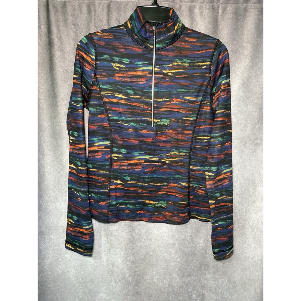 Sno Skins Womens Base Layer 1/2 Zip Long Sleeve Top Size Med Abstract Print